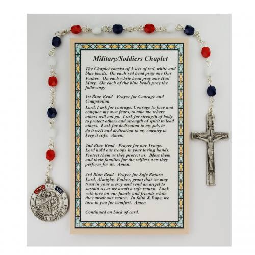 Chaplet Rosary Military Soldiers St. Michael Red White and Blue