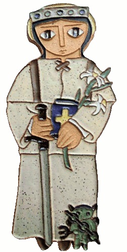 Saint Andrew's Abbey Ceramics St. Dymphna Plaque