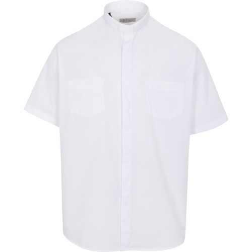 Clerical Shirt E/A Tab Collar White Short Sleeve