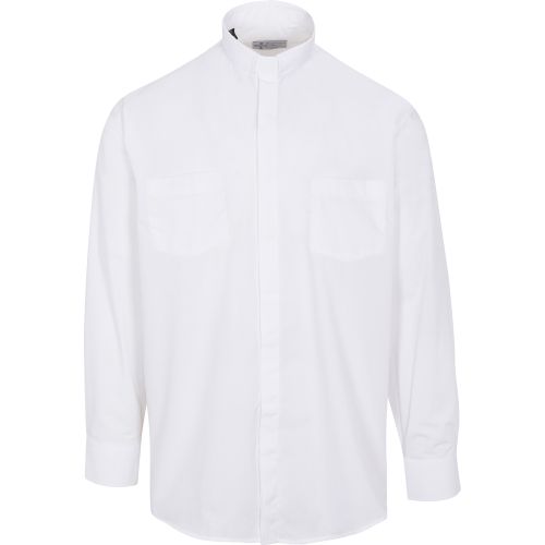 Clerical Shirt E/A Tab Collar White Long Sleeve