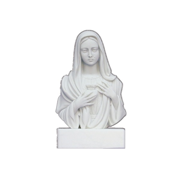 Statue Mary Immaculate Heart 5 in Alabaster & Resin White