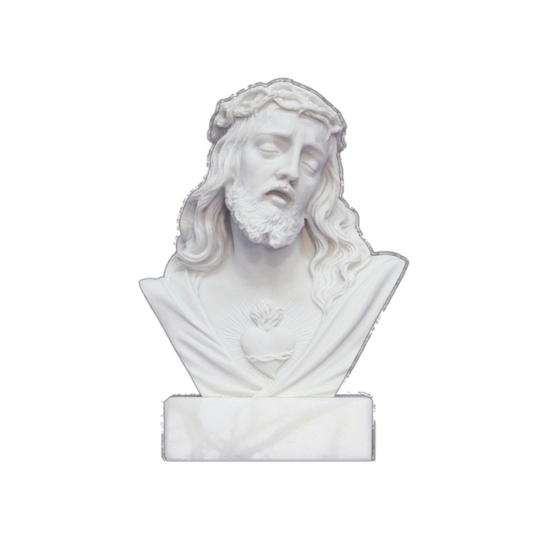 Statue Jesus Sacred Heart 5.5 in Alabaster & Resin White