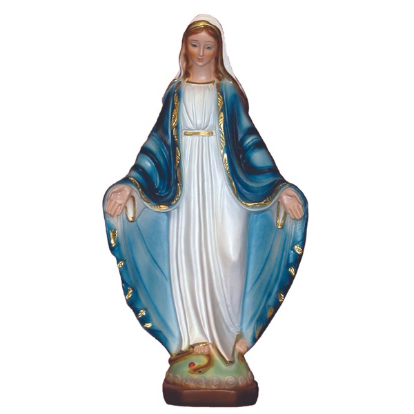 Statue Mary Our Lady Grace 13 in Alabaster & Resin Hand Painted