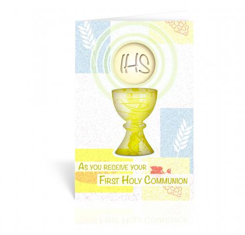 Greeting Card Chalice With Host Yellow