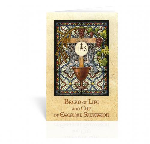 Greeting Card Chalice With Host Stained Glass
