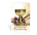 Greeting Card Chalice With Host Gold