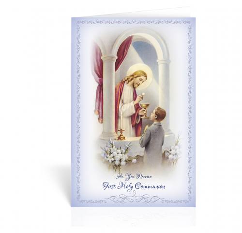 Greeting Card First Communion Boy With Jesus