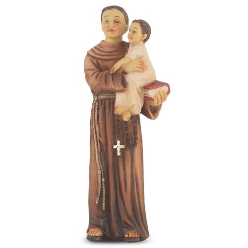 Statue St. Anthony Padua 4 inch Resin Painted Boxed