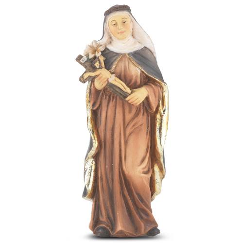 Statue St. Catherine Siena 4 inch Resin Painted Boxed