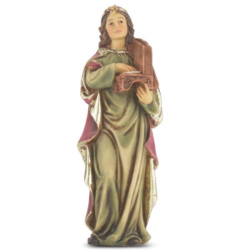 Statue St. Cecilia 4 inch Resin Painted Boxed