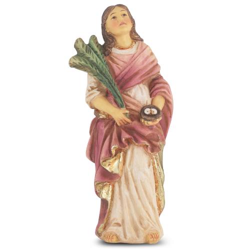Statue St. Lucy 4 inch Resin Painted Boxed