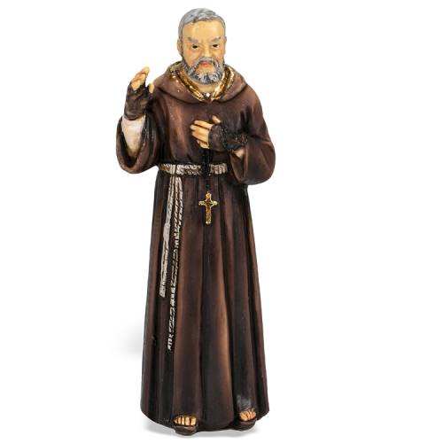 Statue St. Padre Pio 4 inch Resin Painted Boxed