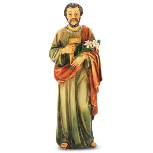 Statue St. Joseph Worker 4 inch Resin Painted Boxed
