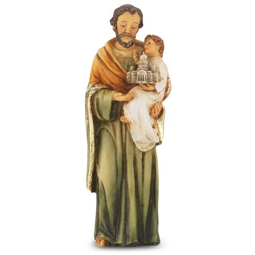 Statue St. Joseph 4 inch Resin Painted Boxed