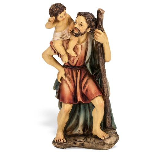 Statue St. Christopher 4 inch Resin Painted Boxed
