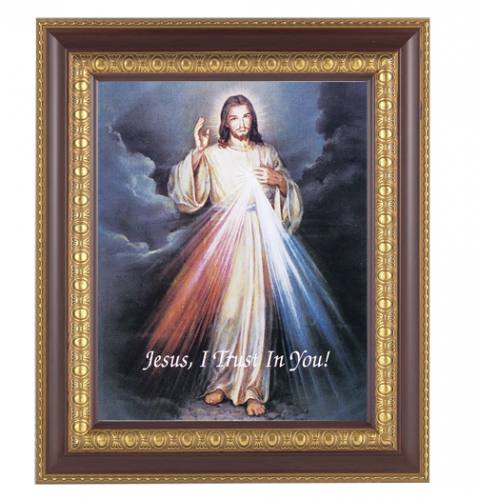 Print Jesus Divine Mercy 8 x 10 inch Gold Trim Framed