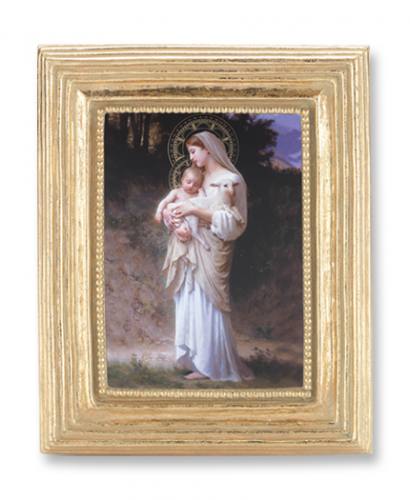Print Mary L'Innocence Madonna & Child 2 x 3 inch Gold Framed
