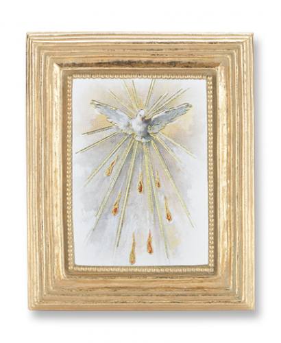 Print Holy Spirit Dove Pentecost 2 x 3 inch Gold Framed