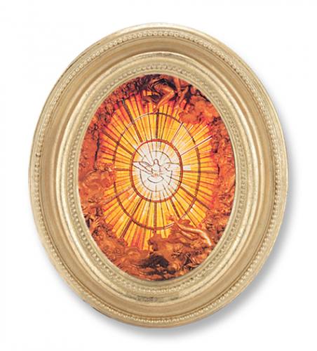 Print Holy Spirit Dove Bernini 2.25 x 3 inch Gold Framed Round