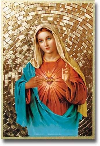 Plaque Mary Immaculate Heart 4 x 6 inch Mosaic