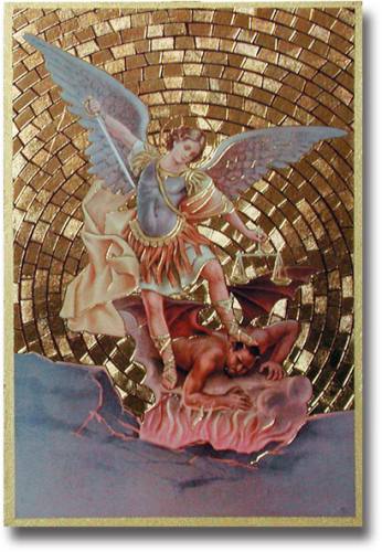 Plaque St. Michael Archangel 4 x 6 inch Mosaic