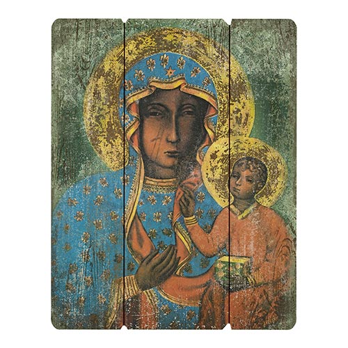 Plaque 15 In  Our Lady of Czestochowa Wood