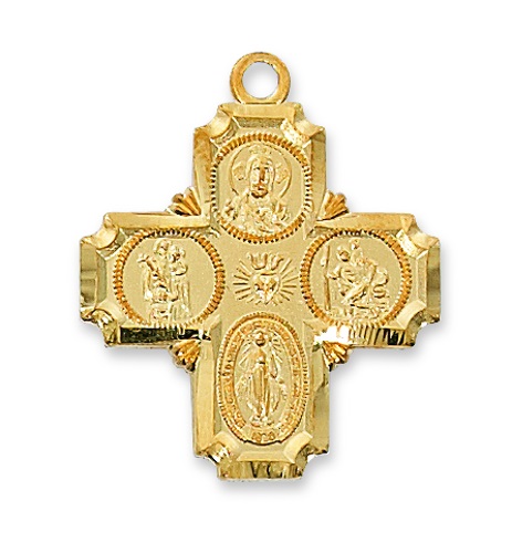 4 WAY CROSS SILVER – Holy Hill Gift Store