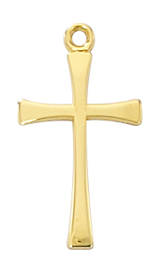 Cross Necklace 11/16 inch Sterling Gold