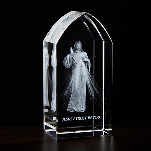 Etched Glass Divine Mercy
