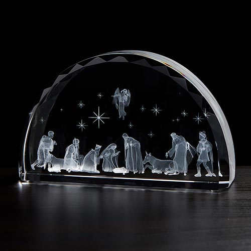 Etched Glass Nativity Scene