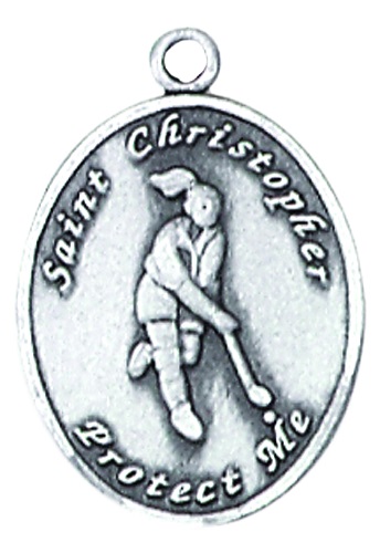 Sport Medal St. Christopher Field Hockey Women 3/4 in St. Silver