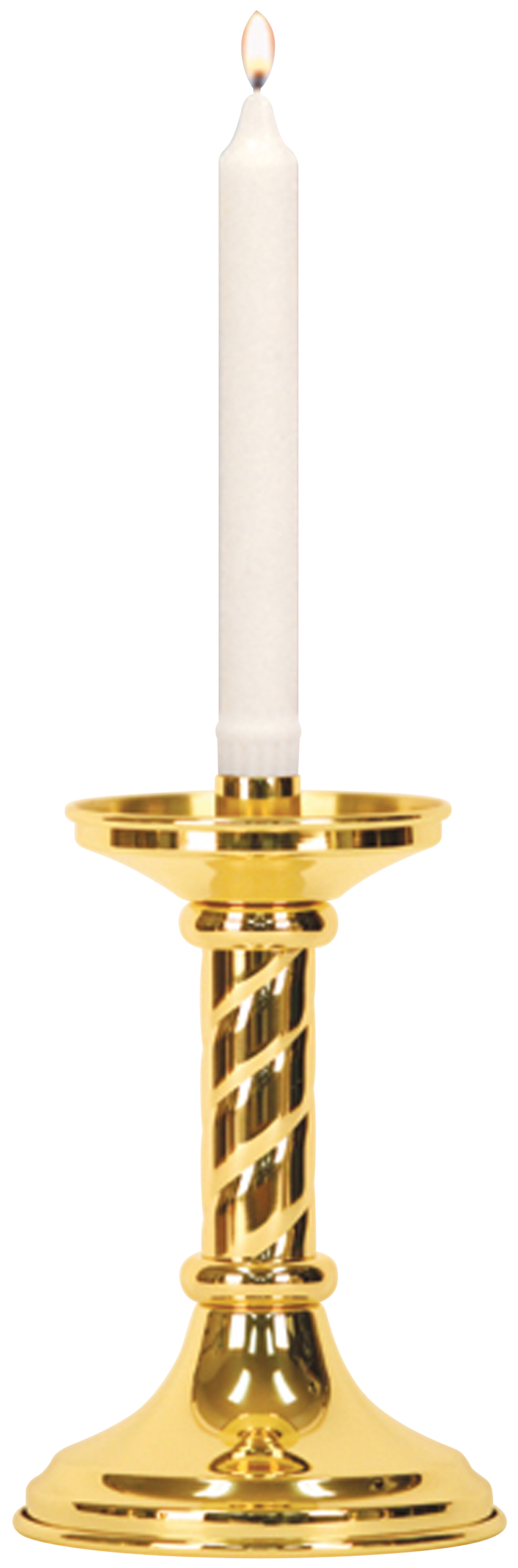 Altar Candlestick 8 inch Helix Design 7/8 Socket