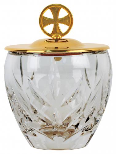 Ablution Cup Crystal 24K Gold Plate Cover 6 oz.