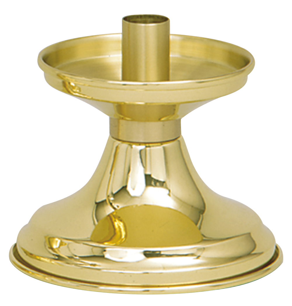 Altar Candlestick 4 inch Brass 7/8 inch Socket