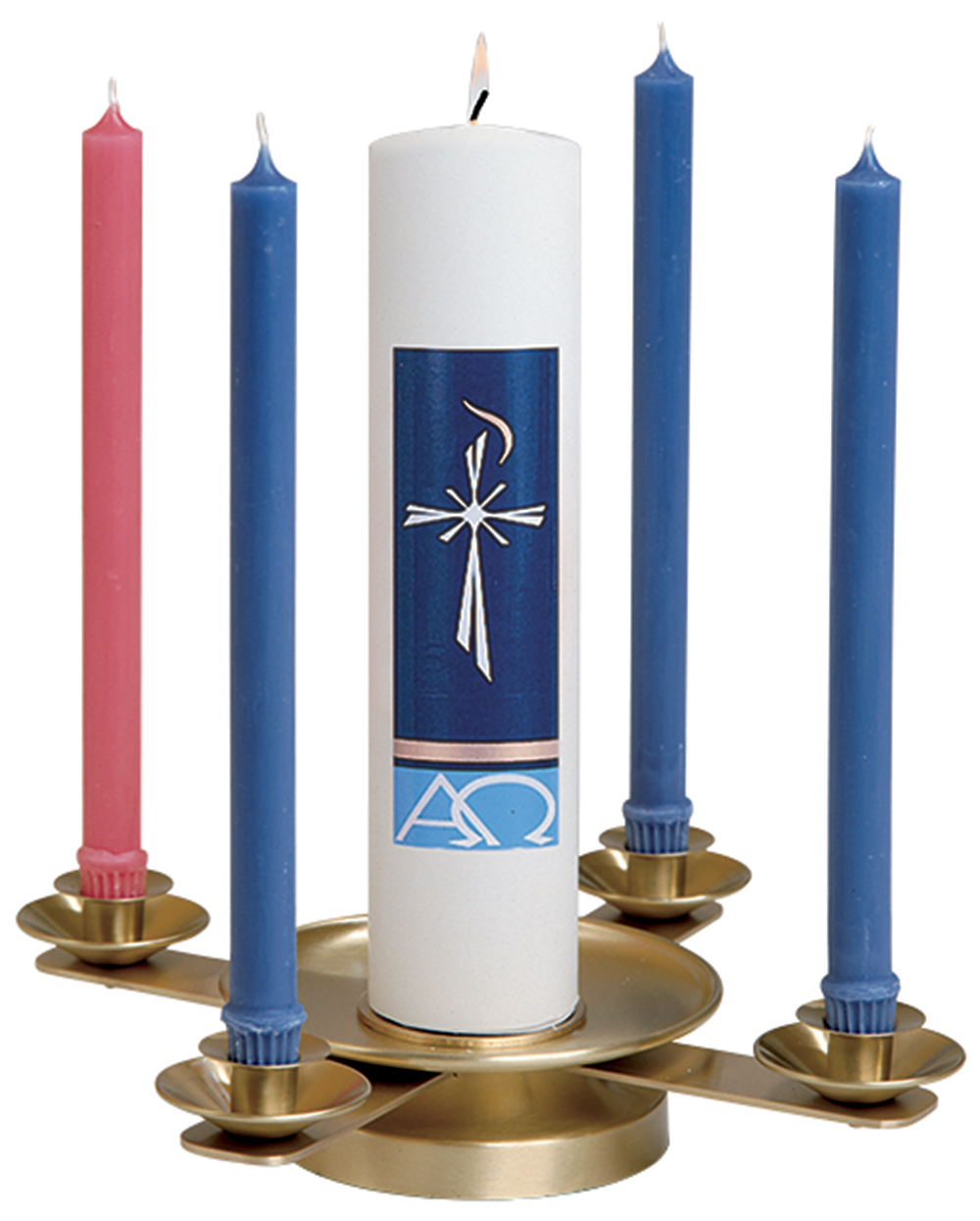Advent Wreath Solid Brass with 7/8 in Sockets