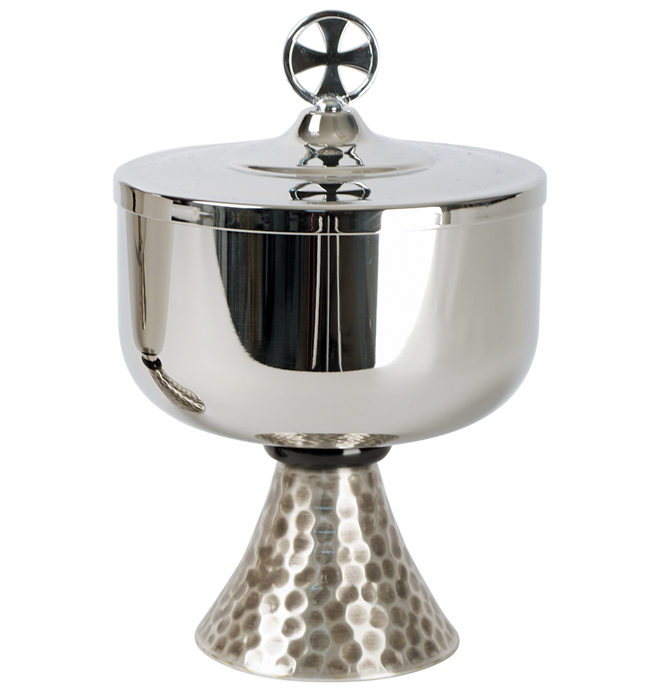 Ciborium Stainless Steel Cup Silver Base K595 Holds 400 Hosts
