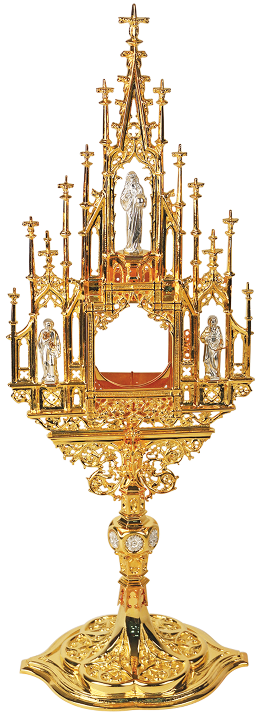 Monstrance 24k Gold Plate Gothic Style