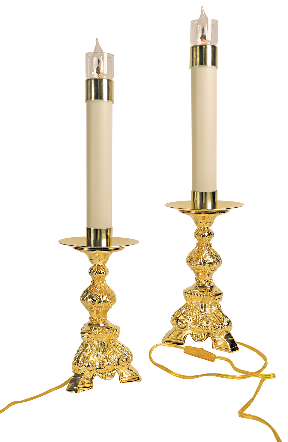Altar Candlestick 10 3/4 inch 24K Gold Plate Electric