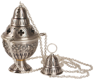 Thurible & Boat Church 4 Chain Deluxe Plated Satin Silver