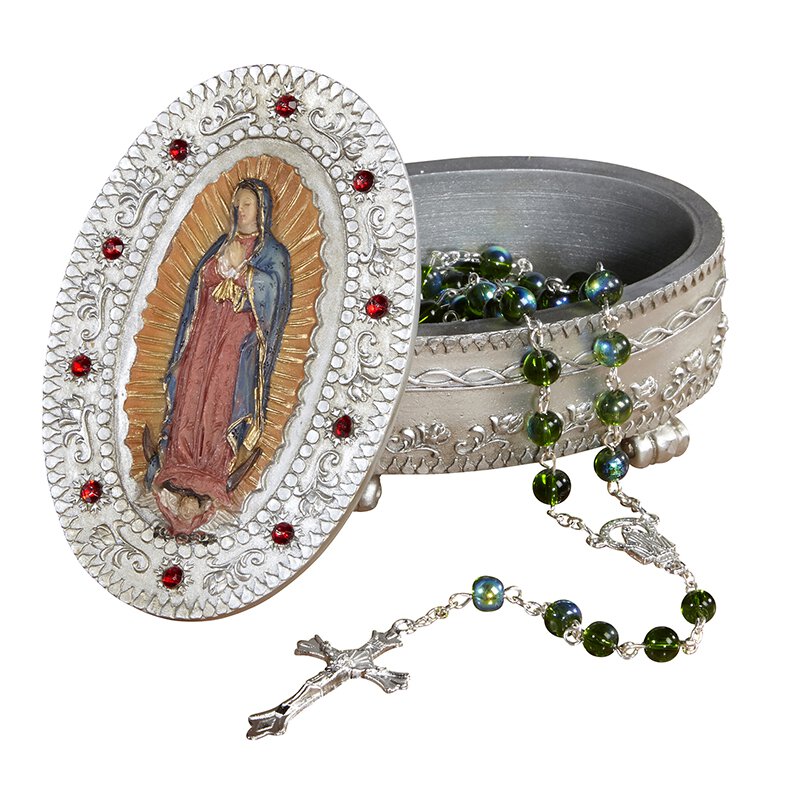 Guadalupe Jeweled Rosary Box