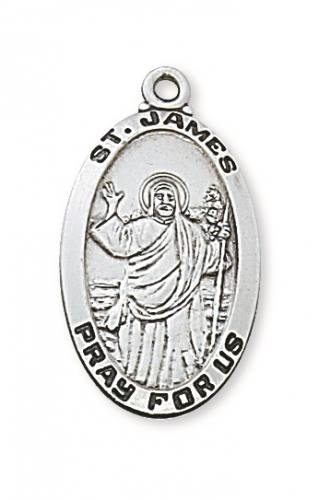 Saint Medal Necklace St. James the Less 1 inch Sterling Silver