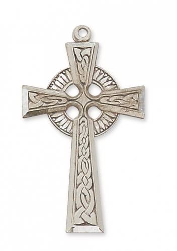 Cross Necklace Celtic 1.75 inch Sterling Silver