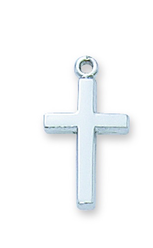 Cross Necklace Simple 1/2 inch Sterling Silver