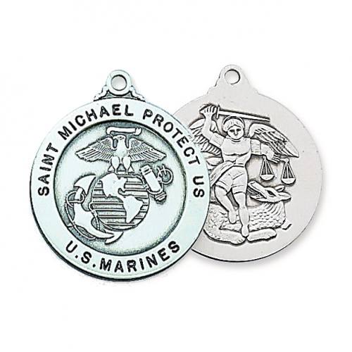 Military Medal St. Michael US Marine Corps 1 in Sterling Silver
