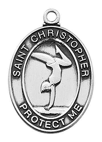 Sport Medal St. Christopher Gymnastics Women 3/4 in Ster Silver