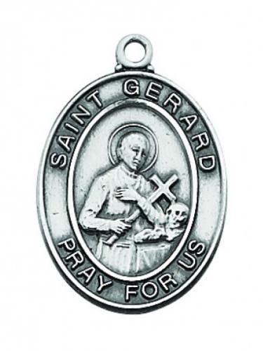 Saint Medal Necklace St. Gerard 3/4 inch Sterling Silver