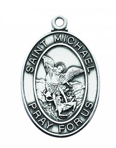 Saint Medal Necklace St. Michael Archangel 1 in Sterling Silver