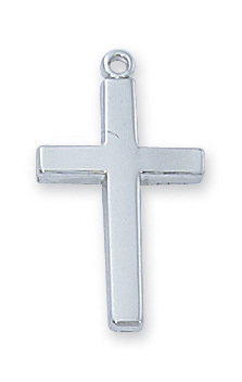 Cross Necklace Simple 1 inch Sterling Silver