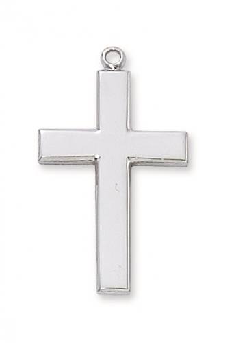 Cross Necklace Simple 1.25 inch Sterling Silver