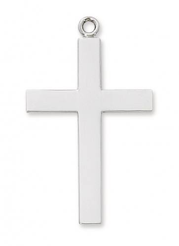 Cross Necklace Simple Lord's Prayer 1.75 inch Sterling Silver